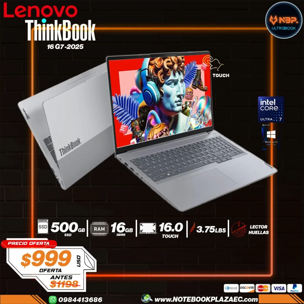 Laptop Lenovo ThinkBook 16 Gen 7 IML