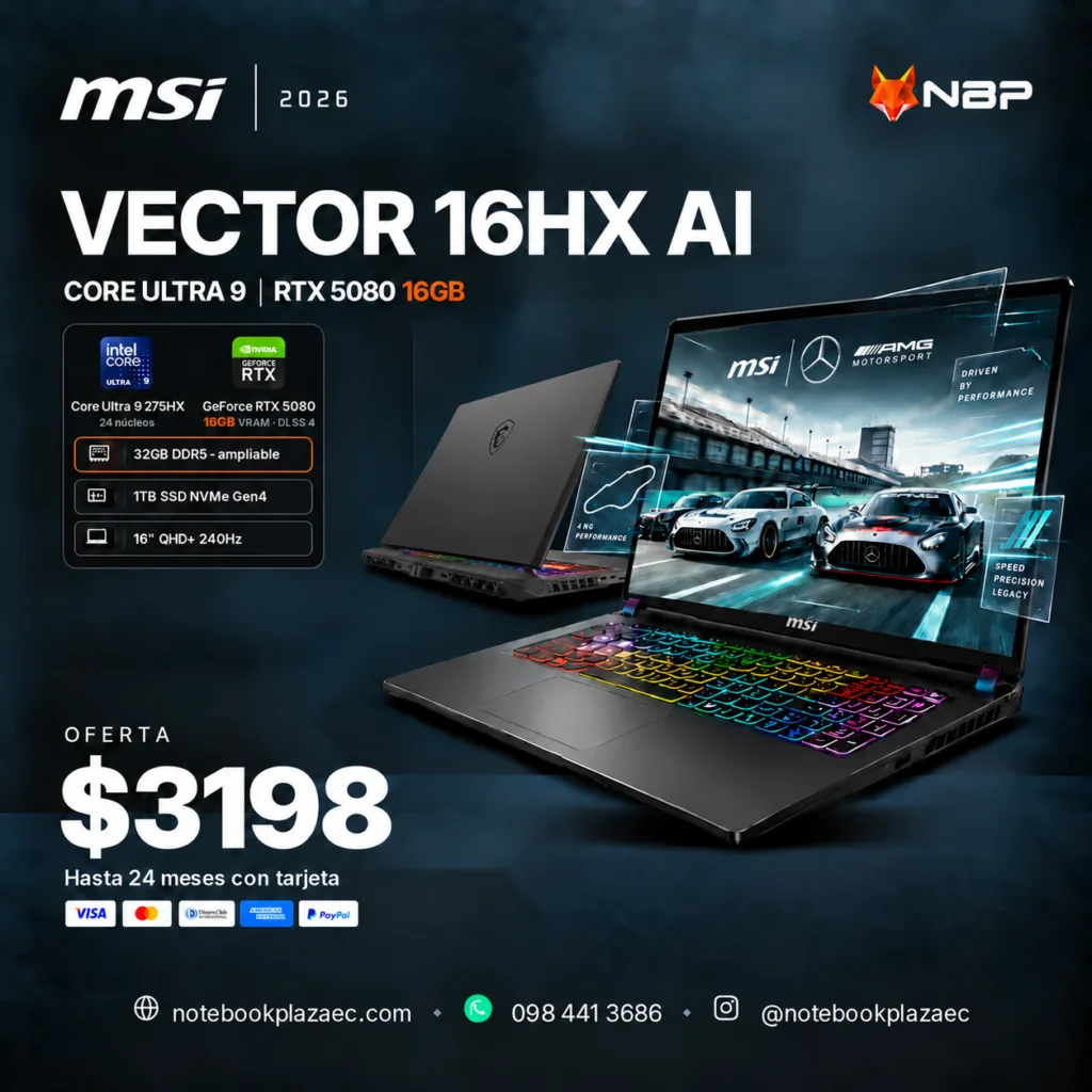 Laptop MSI Vector 16HX AI Ultra 9 RTX 5080