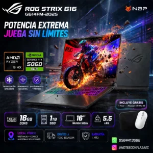 Laptop ASUS ROG Strix G16 G614FM en Ecuador con Ryzen 9 9955HX y RTX 5060 8GB - precio y especificaciones en Notebook Plaza