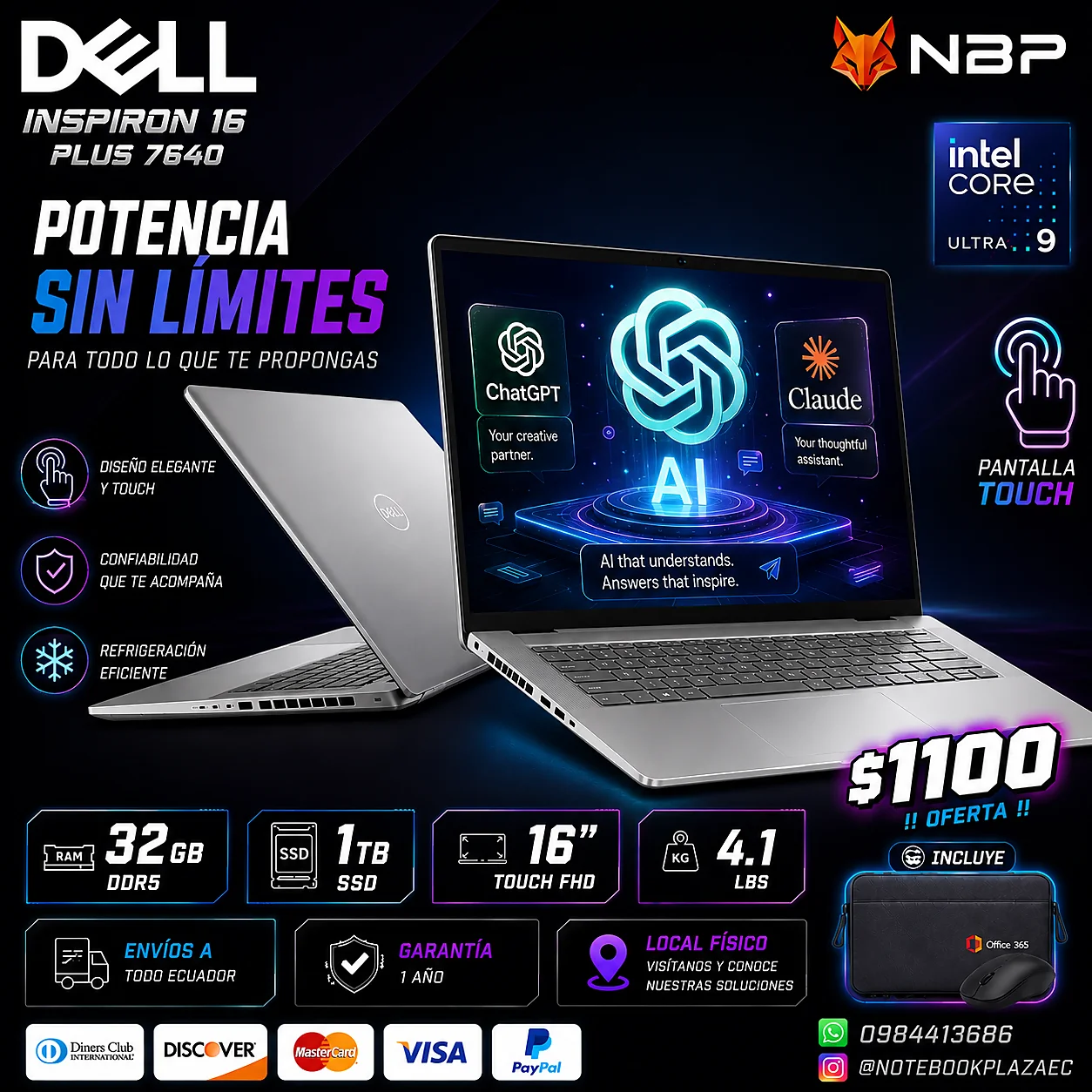 Laptop Dell Inspiron 16 Plus 7640