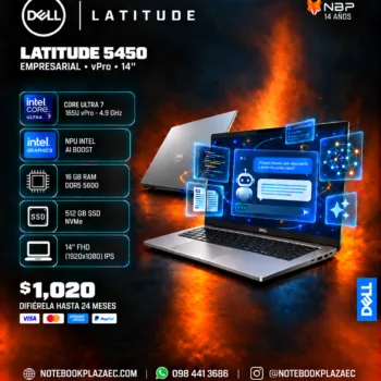 Laptop Dell Latitude 5450 – Core Ultra 7 165U vPro, Intel Graphics, 16GB RAM, 512GB SSD, 14" FHD
