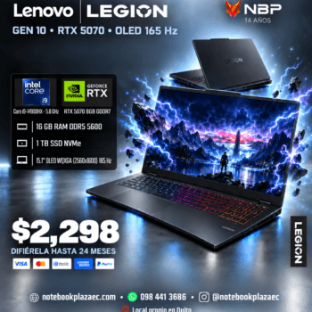 Laptop Lenovo Legion 5i OLED (2025) – Intel Core i9-14900HX, RTX 5070 8GB, 16GB RAM, 1TB SSD, 15.1″ OLED WQXGA 165Hz