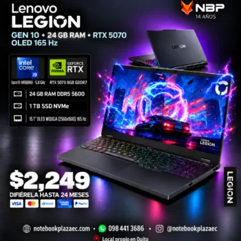 Laptop Lenovo Legion 5i OLED (2025) – Intel Core i9-14900HX, RTX 5070 8GB, 24GB RAM, 1TB SSD, 15.1" OLED WQXGA 165Hz