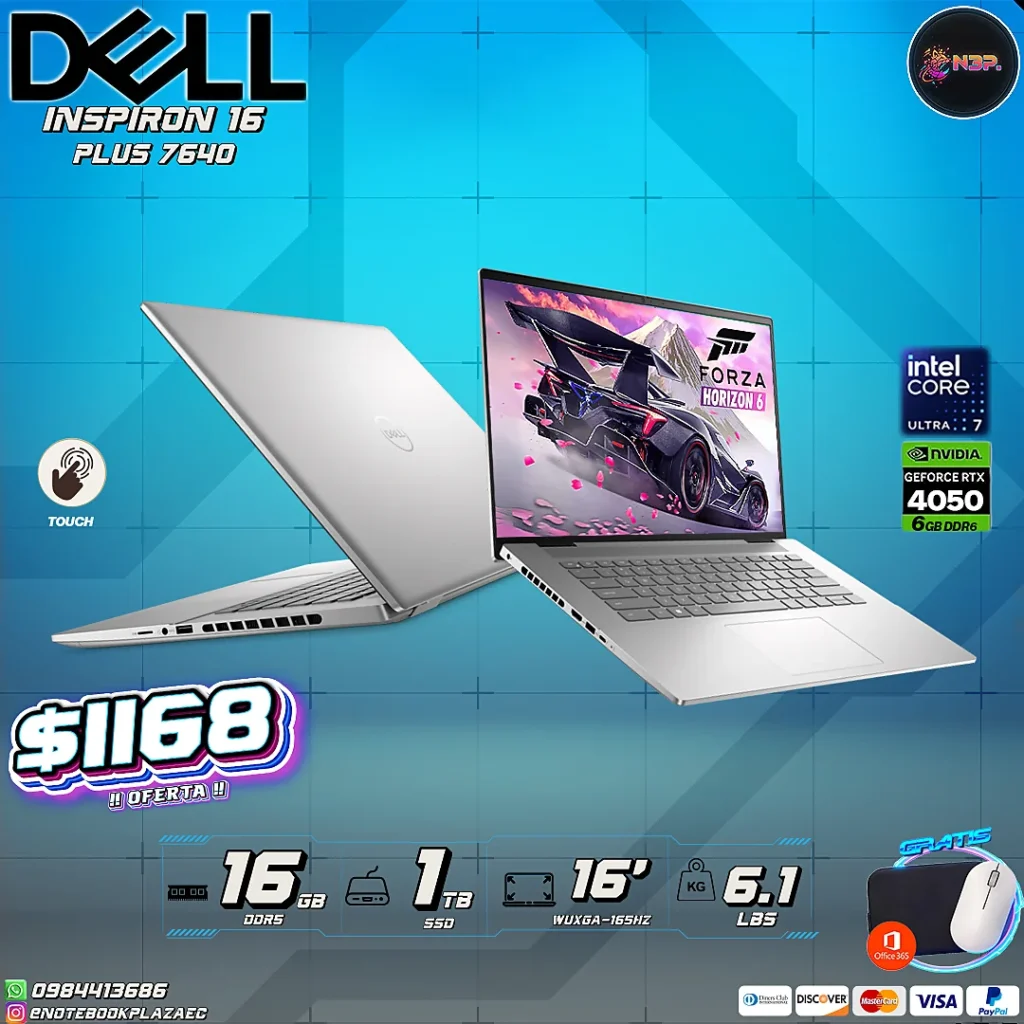 Laptop Dell Inspiron 16 Plus 7640 Nvidia