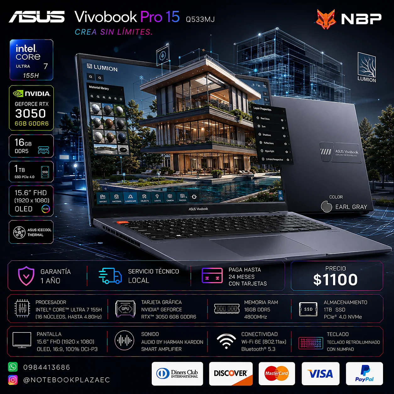 Laptop ASUS Vivobook Pro 15 OLED (Q533)