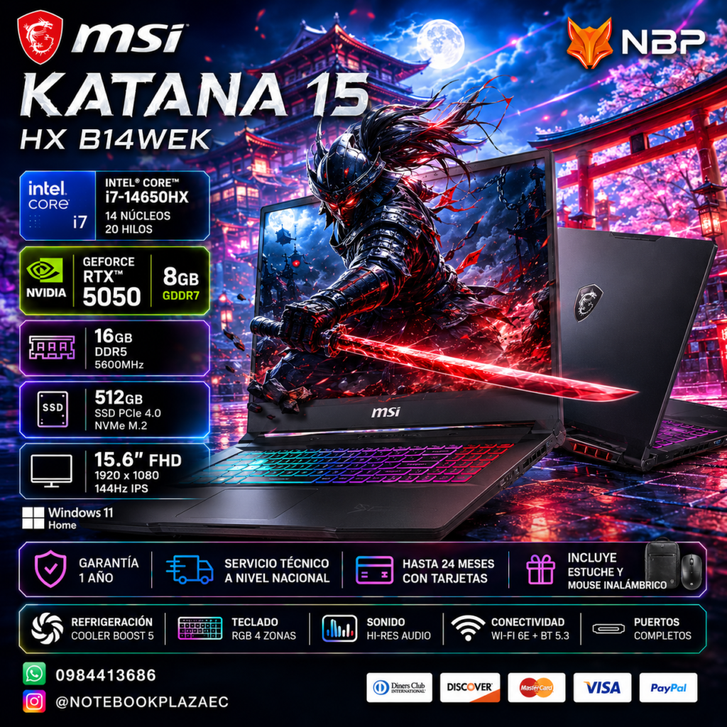 Laptop MSI Katana 15 HX B14WEK
