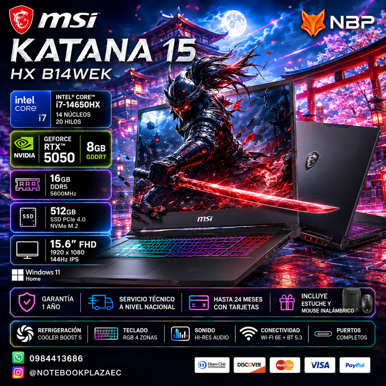 Laptop MSI Katana 15 HX B14WEK