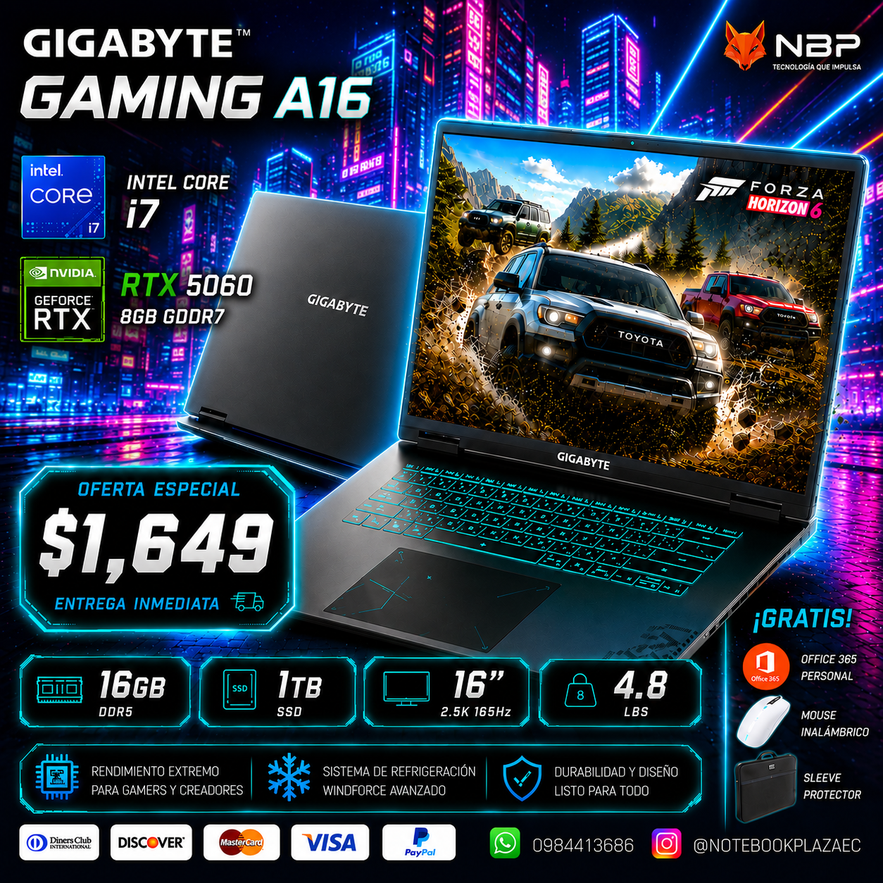 Laptop Gigabyte A16