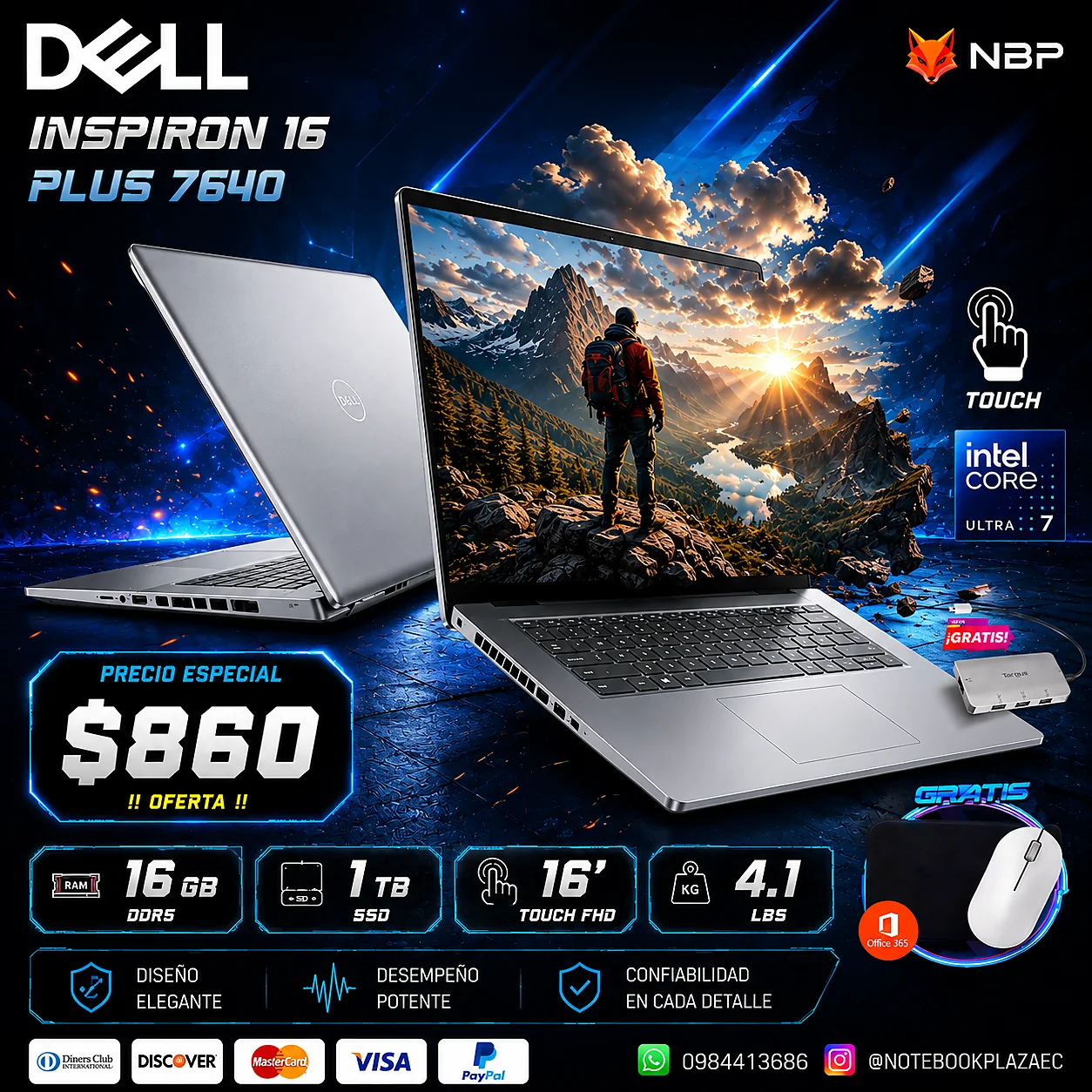 Laptop Dell Inspiron 16 Plus 7640