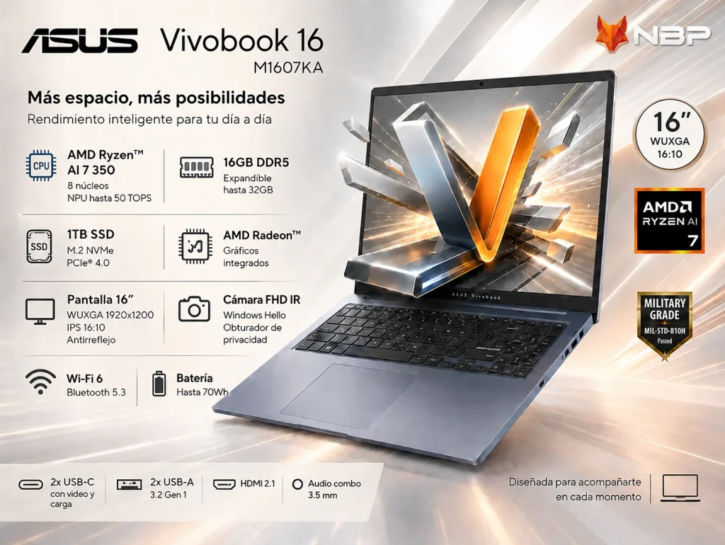 Laptop ASUS Vivobook 16 M1607
