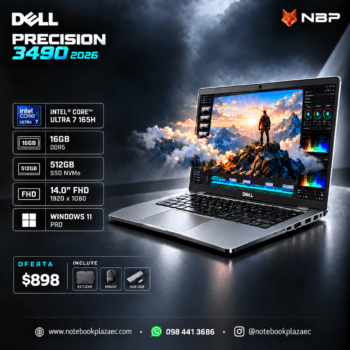 Laptop Dell Precision 3490 – Core Ultra 7 165H vPro, 16GB RAM, 512GB SSD, 14" FHD IPS