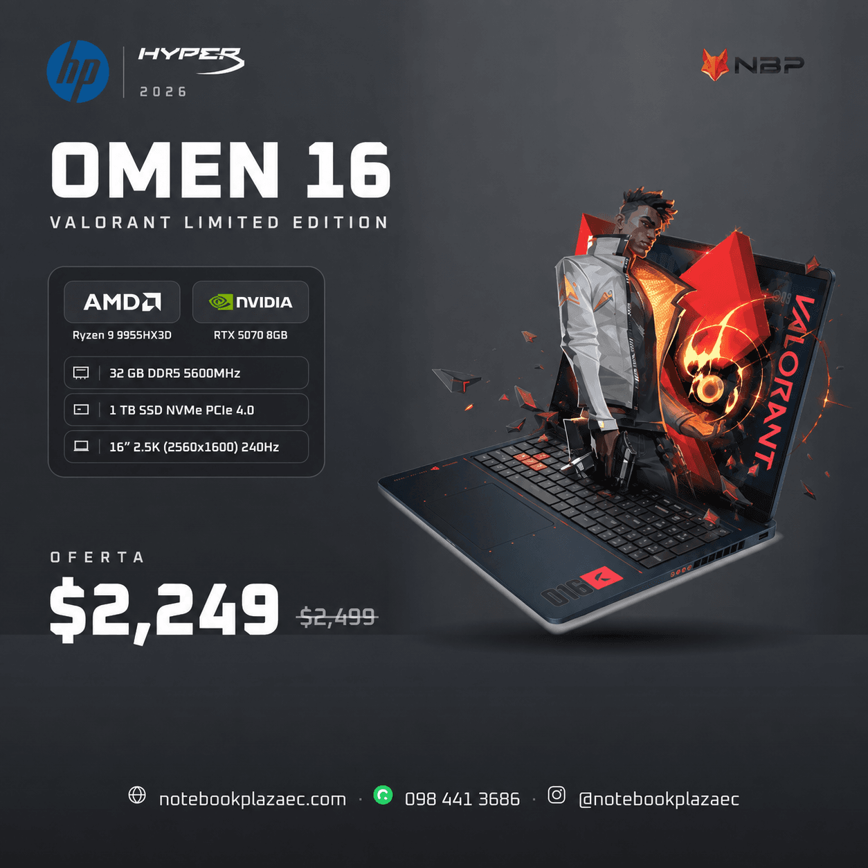 Laptop HP OMEN 16 Valorant Limited Edition