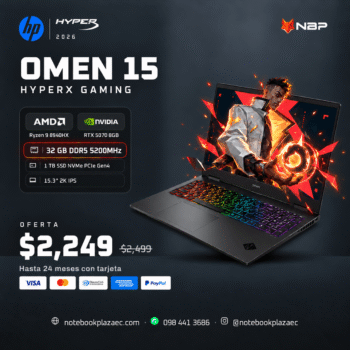 Laptop HP HyperX OMEN 15 - AMD R9 8940HX, RTX 5070, 16GB RAM, 1TB SSD
