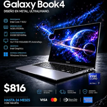 Laptop Samsung Galaxy Book4 NP750XKG – Core 7 150U, 16GB RAM, 512GB SSD, 15.6" FHD