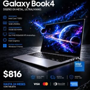 Laptop Samsung Galaxy Book4 NP750XGK Core 7 150U 16GB RAM 512GB SSD en Ecuador - Notebook Plaza