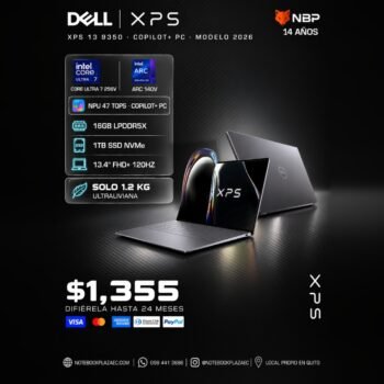 Laptop Dell XPS 13 9350 – Core Ultra 7 256V, 16GB RAM, 1TB SSD, 13.4″ FHD+ 120Hz